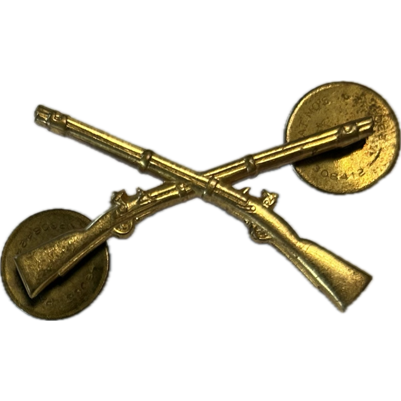Insignia, Collar, Officer, US Infantry, Clutch Back