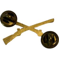 Insignia, Collar, Officer, US Infantry, Clutch Back