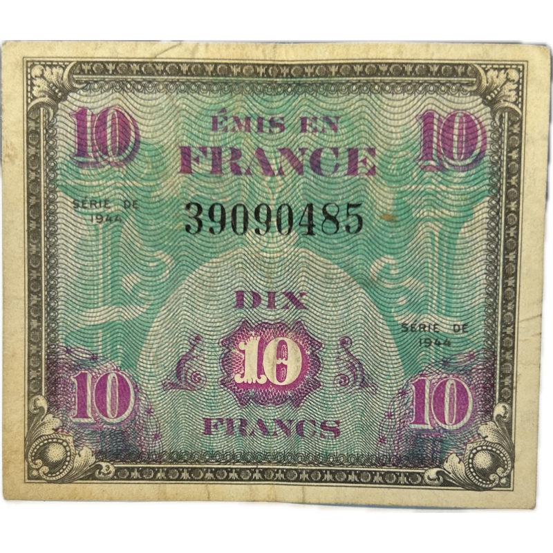 Banknote, 10 Francs, Invasion Money, 1944 Banknote, 10 Francs, Invasion Money, 1944