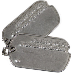 Dog Tags, T/4 John Palmer, Service Co., 28th Inf. Regt., 8th Infantry Division, ETO