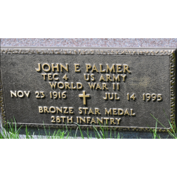 Dog Tags, T/4 John Palmer, Service Co., 28th Inf. Regt., 8th Infantry Division, ETO