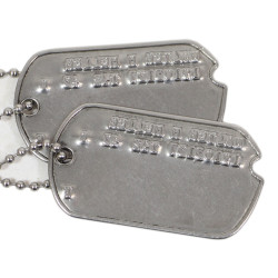 Plaques d'identité, Dog Tags, T/5 Walter Heller, Co. B, 132nd Ordn. Maint. Bn., 10th Armored Division, ETO