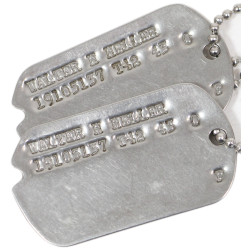Plaques d'identité, Dog Tags, T/5 Walter Heller, Co. B, 132nd Ordn. Maint. Bn., 10th Armored Division, ETO