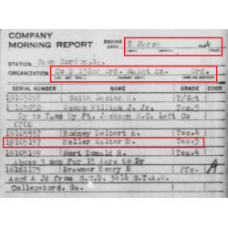Dog Tags, T/5 Walter Heller, Co. B, 132nd Ordn. Maint. Bn., 10th Armored Division, ETO