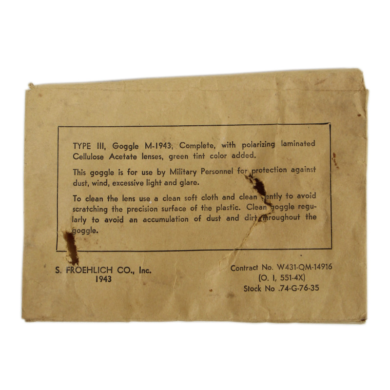 Goggles, M-1943, S. FROEHLICH CO., Inc. 1943