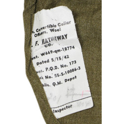 Shirt, Convertible Collar, Officer, Wool, US Army, 15 x 33, 1942