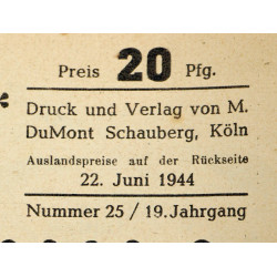 Magazine, Kölnische Illustrierte Zeitung, 22 juin 1944, Para anglais