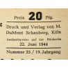 Magazine, Kölnische Illustrierte Zeitung, 22 juin 1944, Para anglais