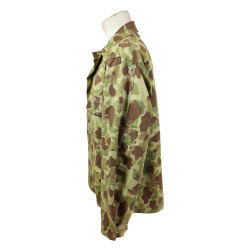 Veste de combat HBT (Herringbone Twill) camouflée, WOODBURY MILLS 1943, US Army, 38R