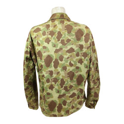 Veste de combat HBT (Herringbone Twill) camouflée, WOODBURY MILLS 1943, US Army, 38R