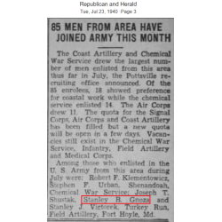 Sac paquetage (Barrack Bag), T/4 Stanley Gnoza, Battery C, 326th Field Art. Bn., 84th Infantry Division, ETO, POW