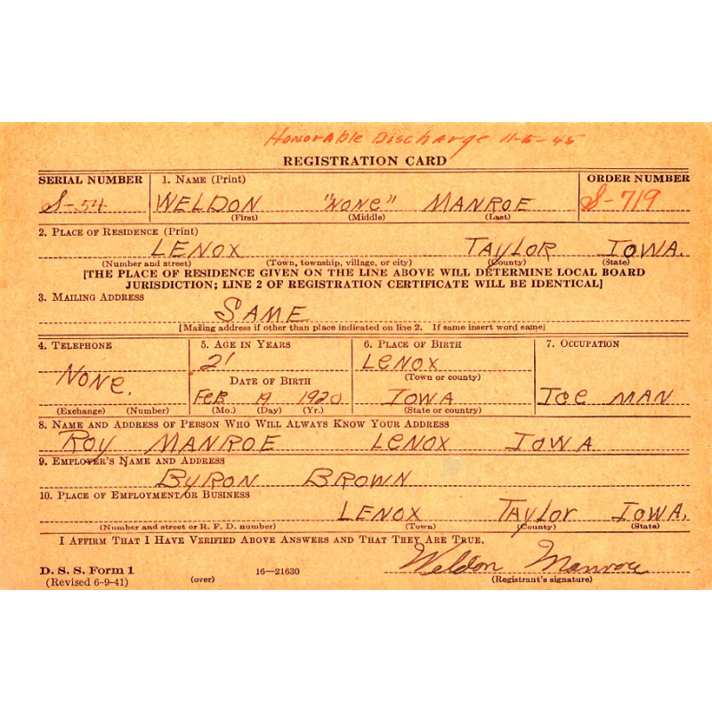 Cap, Garrison, Infantry, Hq. Co., 2nd Bn., 8th Inf. Reg., 4th Infantry Division, ETO