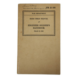 Manual, Field, Basic, FM 21-105, Engineer Soldier's Handbook, 1941, Named, Fort Belvoir