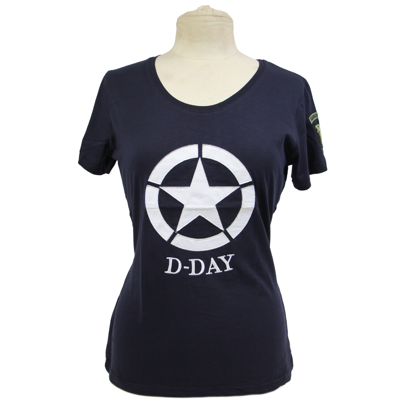 T-shirt femme, bleu marine, D-Day, 101st AB OD T-shirt femme, bleu marine, D-Day, 101st AB OD
