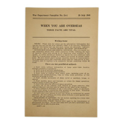 Manual, Personal Preparation for Overseas Duty, The Medical Field Service School, 1943