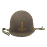 Casque M1, pattes fixes, Schlueter, Ensign, US Navy, liner MSA, A washers verts Casque M1, pattes fixes, Schlueter, Ensign, US Navy, liner MSA, A washers verts