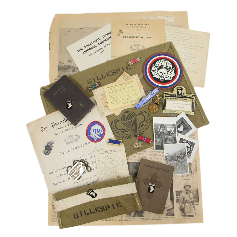 Grouping, T/5 George Gillespie, Rigger Section, Sv. Co., 502nd PIR, 101st Airborne Division, ETO Grouping, T/5 George Gillespie, Rigger Section, Sv. Co., 502nd PIR, 101st Airborne Division, ETO