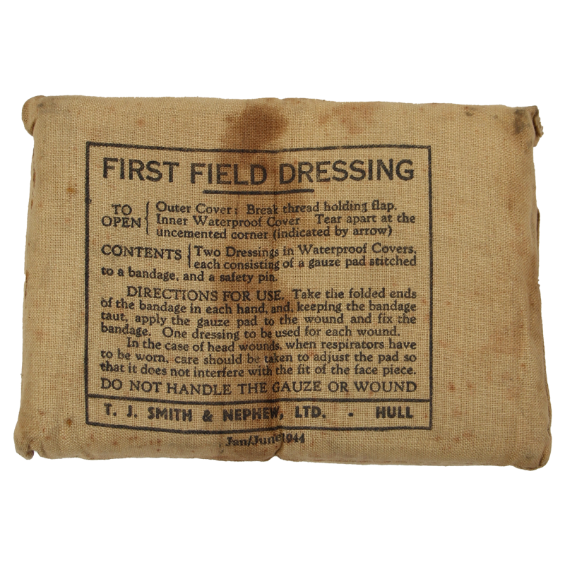 Pansement britannique, First Field Dressing, T.J. SMITH & NEPHEW, LTD. 1944