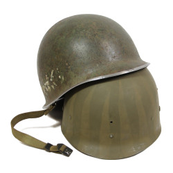 Casque M1, pattes fixes, 39th Inf. Regt., 9th Infantry Division, liner WESTINGHOUSE, A washers verts, Normandie
