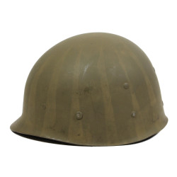 Casque M1, pattes fixes, 39th Inf. Regt., 9th Infantry Division, liner WESTINGHOUSE, A washers verts, Normandie