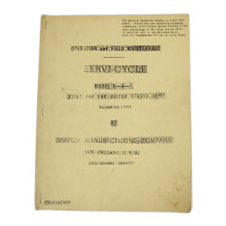 Manual, Operation and Field Maintenance, Servi-Cycle Model G-A-1, SIMPLEX MANUFACTURING COMPANY