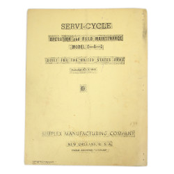 Manual, Operation and Field Maintenance, Servi-Cycle Model G-A-1, SIMPLEX MANUFACTURING COMPANY