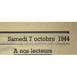 Journal belge, La Libre Belgique, 7 octobre 1944