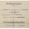 Diplôme d'attribution, insigne des blessés, Ob.Gren. Richard Grossmann, Grenadier-Regiment 218, 1943