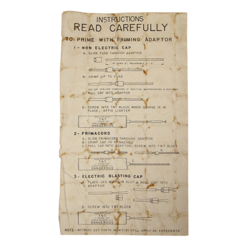 Sheet, Instruction, Priming, TNT, Demolition