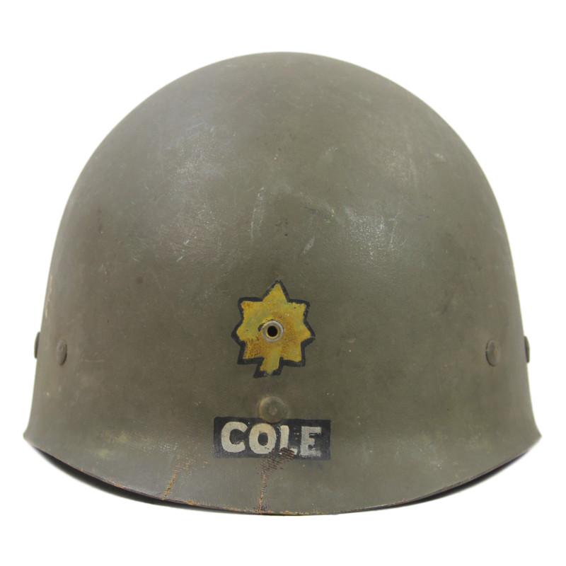 Casque M1, pattes mobiles, liner IMP, A washers verts, Major Cole
