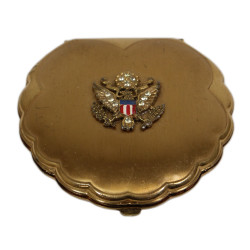 Poudrier en laiton, personnel féminin, ELGIN, US Army, nominatif, 1942