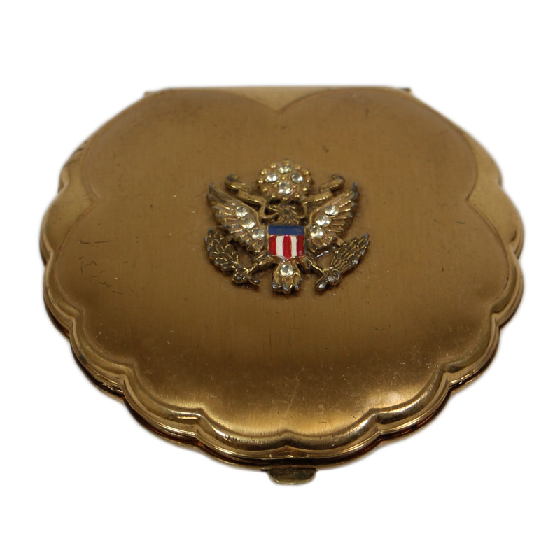 Poudrier en laiton, personnel féminin, ELGIN, US Army, nominatif, 1942