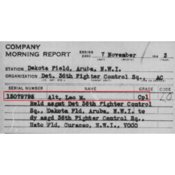 Dog Tags avec silencieux, Sgt. Leo Alt, Aerial Gunner, USAAF, israélite