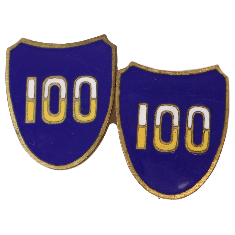 Crests, DUI, 100th Infantry Division, Pair, PB