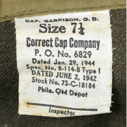Cap, Garrison, Infantry, Size 7 ⅛, 1944, Named