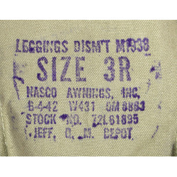 Guêtres en toile, US Army, 3R, NASCO AWNINGS, INC. 1942