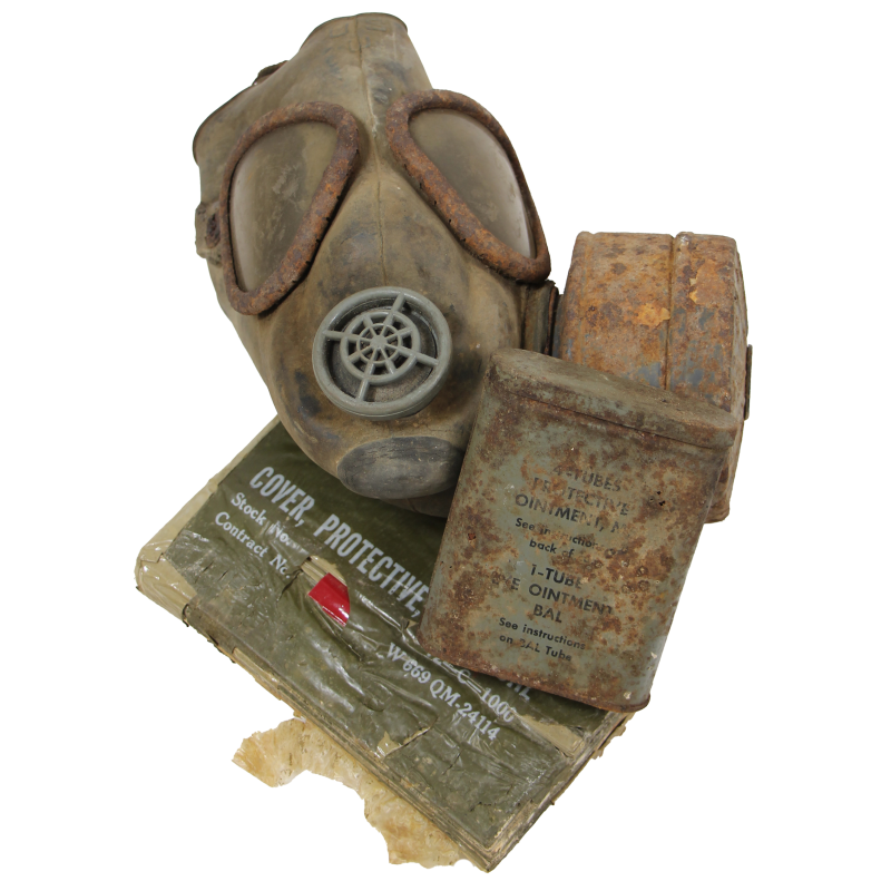 Mask, Gas, Assault, M5, with Tin, Protective Ointment & cover, Normandy