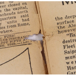 Newspaper, Seattle Post-Intelligencer, June 15, 1944, 'Nazis Retake 3 Towns, Yanks Hold Carentan'
