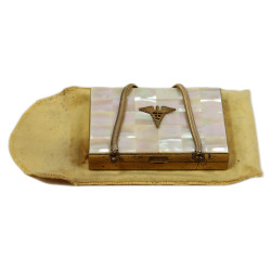 Powder Compact-Cigarette Case, Mother-of-Pearl, US Army, Medical Department