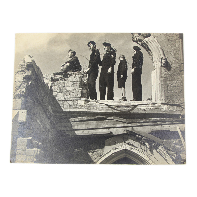 Photograph, US Navy, Combat Photo Unit 8, Bombed Church, Exeter, England, 1944