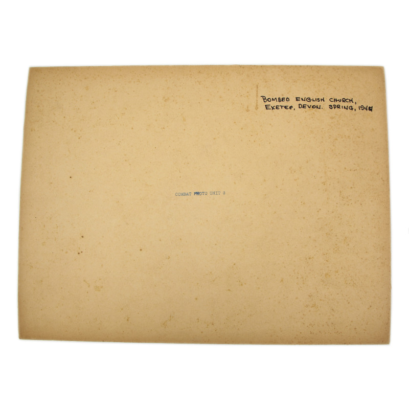 Photograph, US Navy, Combat Photo Unit 8, Bombed Church, Exeter, England, 1944