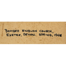 Photograph, US Navy, Combat Photo Unit 8, Bombed Church, Exeter, England, 1944