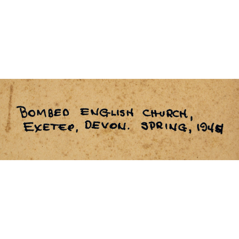 Photograph, US Navy, Combat Photo Unit 8, Bombed Church, Exeter, England, 1944