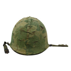 Helmet, M1, Parachutist's, with Camouflage Cover, Vietnam, 1967