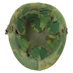 Helmet, M1, Parachutist's, with Camouflage Cover, Vietnam, 1967