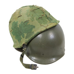 Helmet, M1, Parachutist's, with Camouflage Cover, Vietnam, 1967