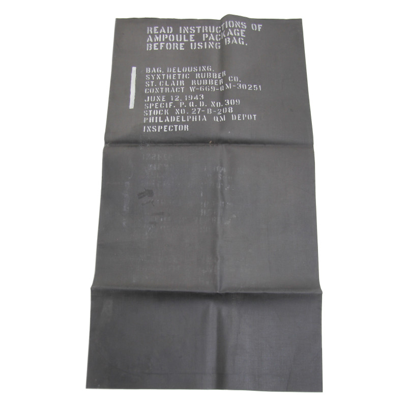 Bag, Delousing, ST. CLAIR RUBBER CO. 1943