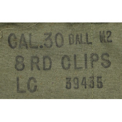 Bandoleer en toile, M1 Garand, 2e type, LAKE CITY ARMY AMMUNITION PLANT