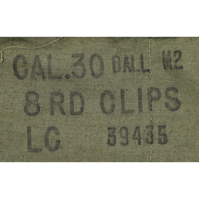 Bandoleer en toile, M1 Garand, 2e type, LAKE CITY ARMY AMMUNITION PLANT