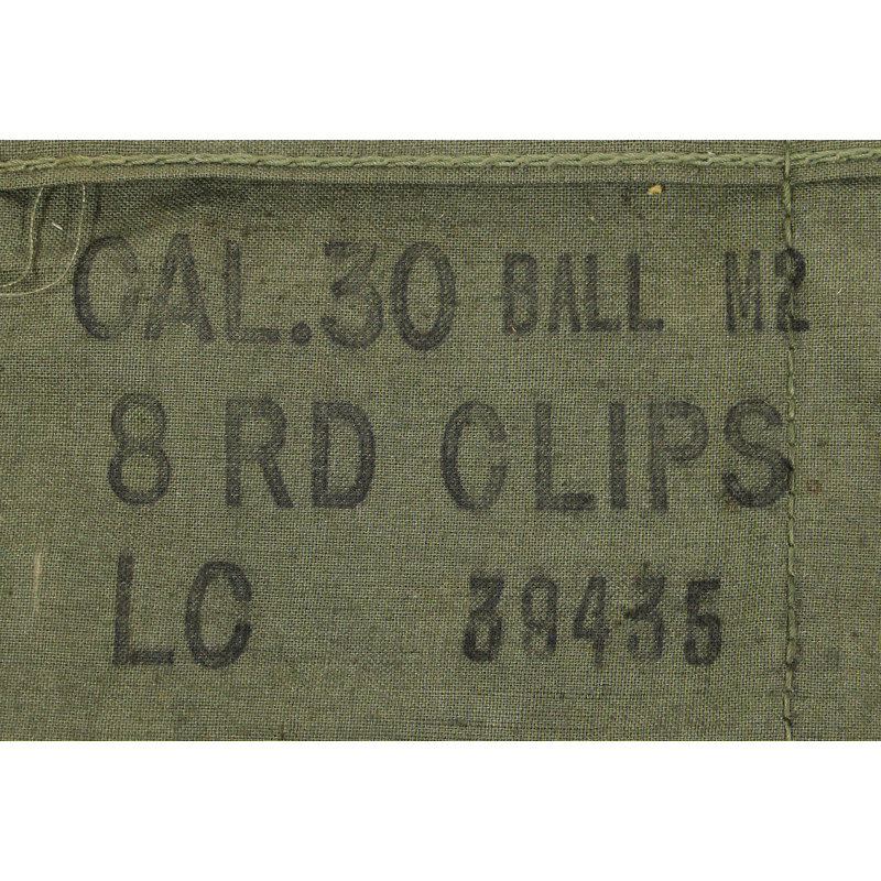 Bandoleer en toile, M1 Garand, 2e type, LAKE CITY ARMY AMMUNITION PLANT